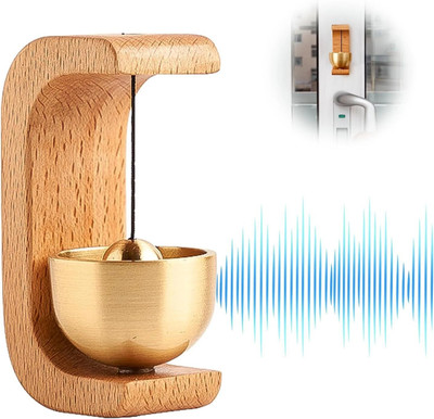 Dizaa Wooden Brass Doorbell Magnetic Chime Beech Elegant Zen Sound Wireless Door Chime(1 Tune)