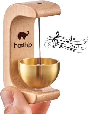 MAYCREATE Beech Wooden Door Chime with Brass Bell Dopamine Magnetic Doorbell for Home Shop Wireless Door Chime(1 Tune)
