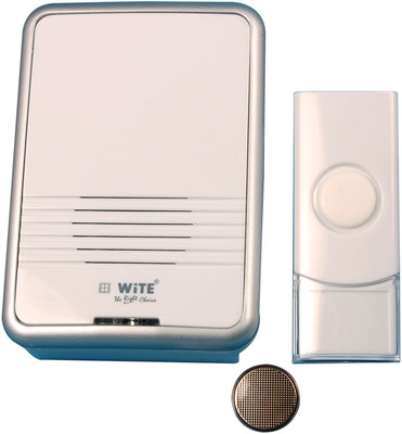 WiTE The Right Choice - LINO Wireless Remote Door Bell - 36 In 1 Polyphonic Tunes Wireless Calling Bell with L.E.D Indicator & Remote Stand - White Color - Glossy Finish - Plastic - 1 Piece Wireless Door Chime(36 Tunes)