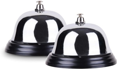 GrahLogy Stainless Steel Wireless Call Bell/ Desk Bell For Multi-Purpose Use (Pack Of 2) Wireless Door Chime(1 Tune)
