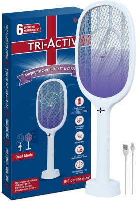 Tri-Activ Mosquito 2-in-1 Racket + Zapper by Piramal,Dual Mode, UV Light Electric Insect Killer Indoor, Outdoor(Bat)