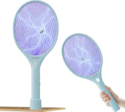 Costar 2 Modes Mosquito Racket with LED Light, UV Light Lamp Electric Fly Swatter Electric Insect Killer Indoor, Outdoor(Bat)