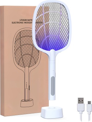 BITSY BLOOM 2-in-1 UV Light: Portable Electric Racket with Base Stand, USB Charging Electric Insect Killer Indoor, Outdoor(Bat)