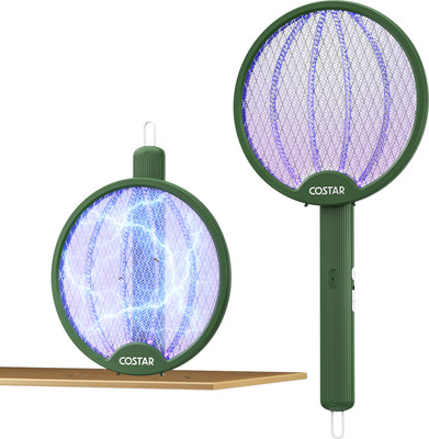 CostarMatter Foldable Swivel Mosquito Racket, UV Light Lamp Electric Insect Killer Indoor, Outdoor(Bat)
