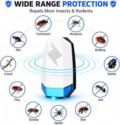 kalarth Ultrasonic Electric Pest Lizard,Rat,Cockroach,Mosquito,Home PestRodent , Electric Insect Killer Indoor, Outdoor(Suction Trap)