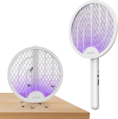 UN1QUE Foldable Mosquito Racket, 3 in 1 Mosquito Bat with UV Light, Hangable Electric Insect Killer Indoor, Outdoor(Bat)