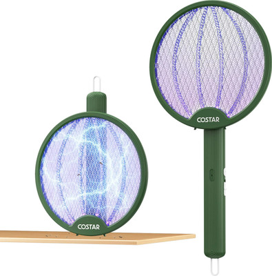 CostarMatter Foldable Swivel Mosquito Racket, UV Light Lamp Electric Insect Killer Indoor, Outdoor(Bat)