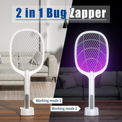 Gleewoll Safest Anti-Mosquito Racket/Bat, 4000V Rechargeable Fly Swatter, 6 LED Light Electric Insect Killer Indoor, Outdoor(Bat)