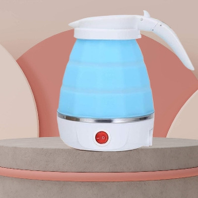 FRONY kettle_138 Foldable Fast Boiling Portable Electric Kettle-Silicone Hot Water Beverage Maker(1.5 L, Blue)
