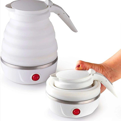 Nexzora Portable Folding Electric Kettle 600ml – Compact, Fast-Boiling, Travel Use Multi Cooker Electric Kettle(0.6 L, White)