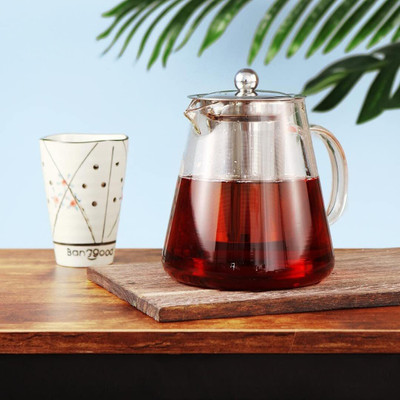 manekk world 0.75 L Glass, Stainless Steel Kettle Jug