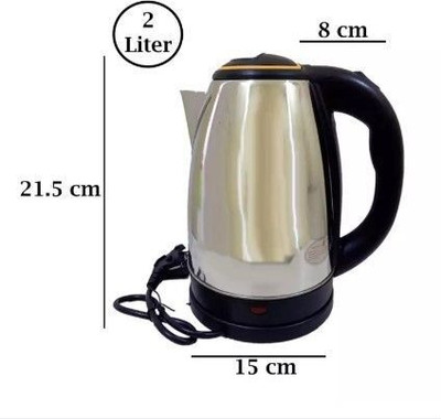 JAMMY ZONES Scarlet Electric Kettle Multi Cooker water warmer automatic stop function J134 Electric Kettle(2 L, Silver, Black)