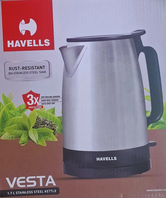 HAVELLS VESTA ELECTRIC KETTLE Electric Kettle(1.7 L, White, Silver)