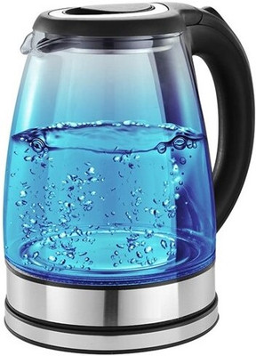 Shyama By Pigeon Crystal Glass Electric Kettle 1.8 litre with LED illumination 1500W Electric Kettle(1.8 L, SILVER & BLACK)