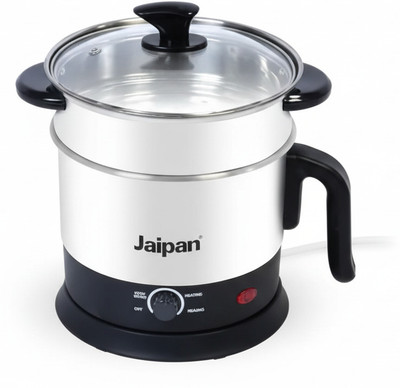 Jaipan Fusion Electric Multi Kettle with Steamer Electric Kettle(1.5 L, Black & Silver)