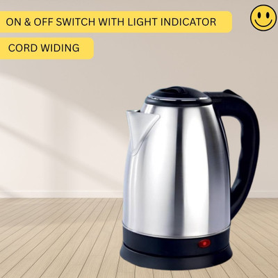 Mart Nest Electric Kettle With Stainless Steel Body 2 Litre for Boiling Water & coffeeZ139 Electric Kettle(2 L, Silver & Black)