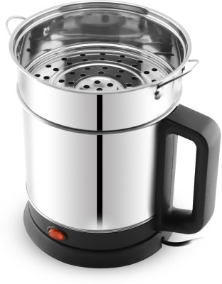 Brisco Stainless Steel Inner Body, Boil, Cook & Steam Multi Cooker Electric Kettle(1.5 L, Silver)