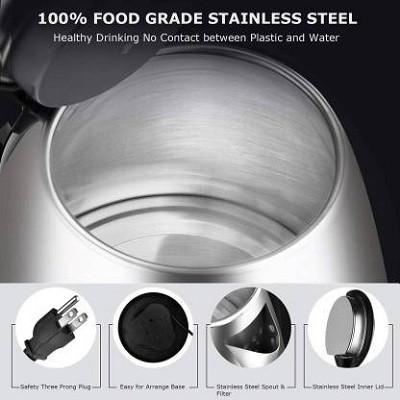 zinzas KETTLE 43895 SCARLETT PRO KETTLE Electric Kettle(2 L, Silver)