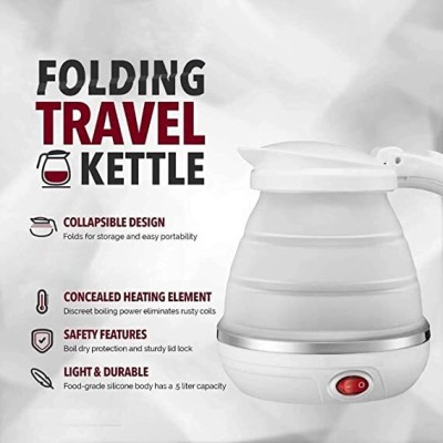 KTOSTON Hot Water Boiler & Tea Heater for Travelling, Office and Home Use Electric Kettle(0.6 L, White)