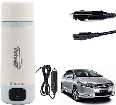 Oshotto 12/24V Car Kettle with LCD Digital 4 Temperature Auto Shut-off for City Idtec Electric Kettle(0.35 L, White)