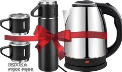 Ghoba Combo of Electric Kettle & Thermo Vaccum Flask Set (Insulated,500ML)ST-4 Electric Kettle(2 L, Silver)