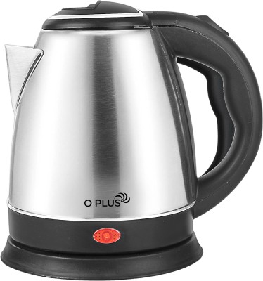 O PLUS Shine 1500 W with Stainless Steel Body For Fast boiling Water|Tea |Coffee|Soup Electric Kettle(1.8 L, Black, Silver)