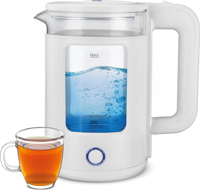 KENT 116136 Cool Touch Glass Electric Kettle(1.8 L, White)