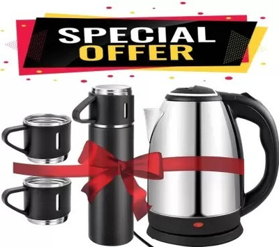 Sedoka Combo of Electric Kettle & Thermo Vaccum Flask Set (Insulated,500ML)TM-5 Electric Kettle(2 L, Silver)