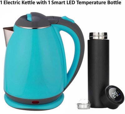 E VYAPAR KENDRA Electric Kettle 1.8L + Black Vacuum Smart with Led Display 500 ml Bottle Electric Kettle(1.8 L, Multicolor)