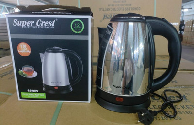 Super crest Electric kettle 1.8 L Beverage Maker(1.8 L, Silver, Black)