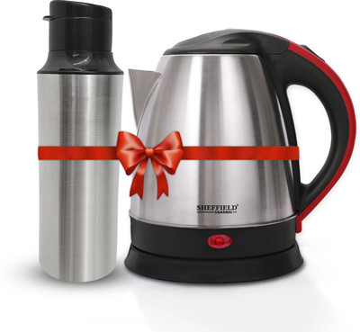 Sheffield Classic Combo Electric Kettle (1.5 L) & Bottle (500 ml) stainless steel Electric Kettle(2 L, Silver)