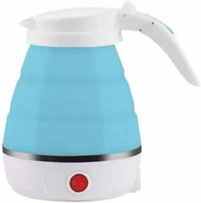 PRATYANG Portable Kettle for Travel, Silicone Electric Water Boiler(Multicolor) 4 Cups Coffee Maker(Blue, White)