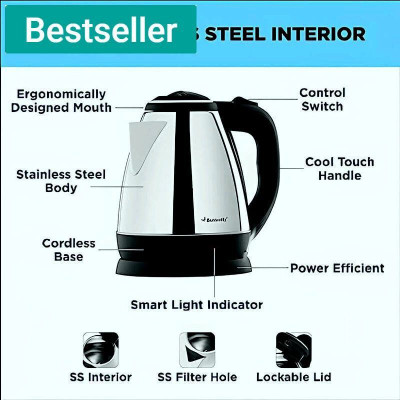 5teknova 83R_VIP Kettle Enjoy luxurious sips with the 1.8L kettle.-1 Electric Kettle(2 L, Silver)