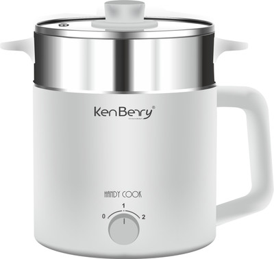 KenBerry Handy Cook Multi Cooker Electric Kettle(1.65 L, White With Steaming Bowl Attachment)