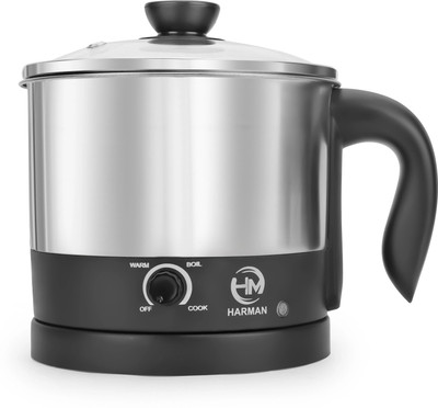 HM Ketty Kettle 1.2 L Multi Cooker Electric Kettle(1.2 L, Black & Silver)