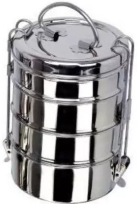Urja Enterprise Stainless Steel Clip Tiffin for 4 Compartment 520 gm 4 Containers 4 Containers Lunch Box(1500 ml, Thermoware)