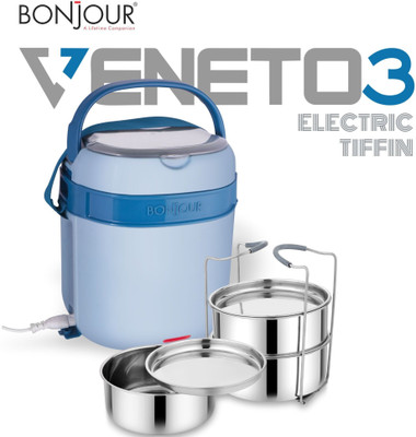 Bonjour 1260 ml 3  Compartments(Conduction Heat  Lunch Box)