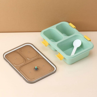 HM EVOTEK 900 ml 3  Compartments(Steamer  Lunch Box)