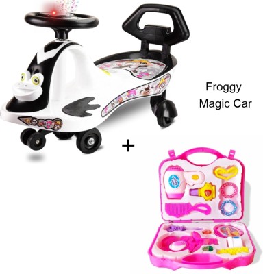 Myhoodwink Ride On Swing & Twist Magic Car Toy + Princess Set Toy for Kids 1 to 7 Yr Car Non Battery Operated Ride On(White, Black)
