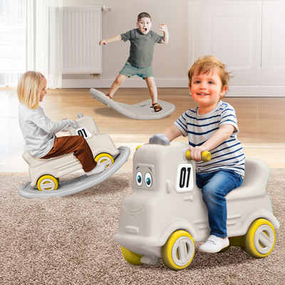 R for Rabbit Rock N Ride Push Ride-on for Kids with Injury Free Round Edges and Silent Wheels Rideons & Wagons Non Battery Operated Ride On(Yellow, White)