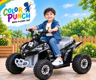 Colorpunch ATV PRIME EV BLUETOOTH MUSIC & LIGHT Car Battery Operated Ride On(Silver)