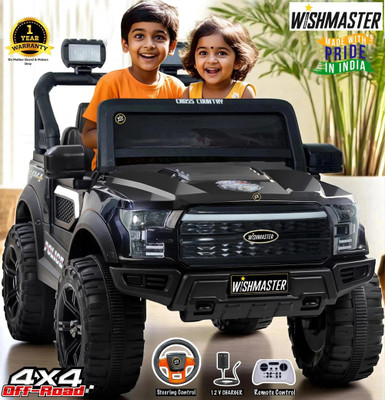 Wishmaster 4x4 Pobo Driving Car With Remote , Mobile App + Manual Drive Car Jeep Battery Operated Ride On(Black) Wishmaster 4x4 Pobo Driving Car With Remote , Mobile App + Manual Drive Car Jeep Battery Operated Ride On(Black)