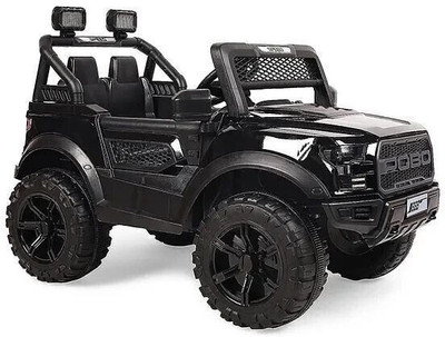 Razz BAzz POBO BLACK 4 Motors 4x4 (1-8Yrs), Remote control, USB player. Jeep Battery Operated Ride On(Multicolor)