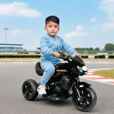 Stylezone Kids Ride-On Electric Bike with LED Lights, MP3 Player, Forward/Backward Gears Bike Battery Operated Ride On(Black)
