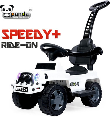 PANDA BABY PRODUCTS Ride-On Jeep for Kids with Music & Horn Steering with Back Support seat Car Non Battery Operated Ride On(White)