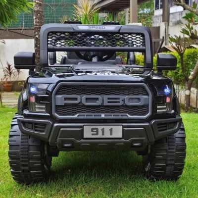 oh baby POBO JEEP BLACK 4 Motors 4x4 (1-8Yrs), Remote control, USB player. Jeep Battery Operated Ride On(Multicolor)