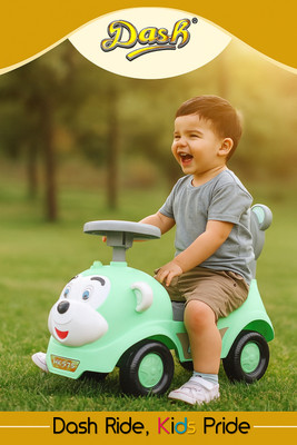 Dash Dash Monkey Ride-On Car with Backrest & Under-Seat Storage for 1–3 Years Kids Rideons & Wagons Non Battery Operated Ride On(Green)