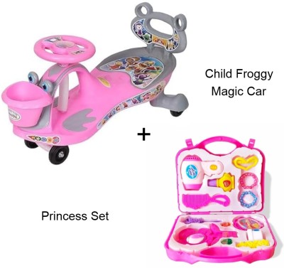 Myhoodwink Ride On Swing & Twist Magic Car Toy + Princess Set Toy for Kids 1 to 7 Yr Rideons & Wagons Non Battery Operated Ride On(Pink)