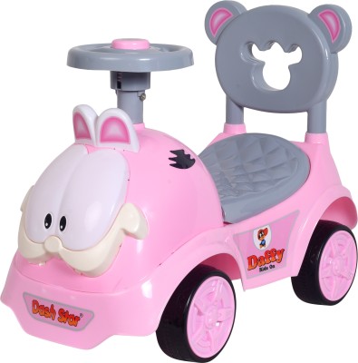 Dash Star Daffy Kids Ride On Car with Music, Sound, Light, Backrest and Comfortable Seat Rideons & Wagons Non Battery Operated Ride On(Pink)