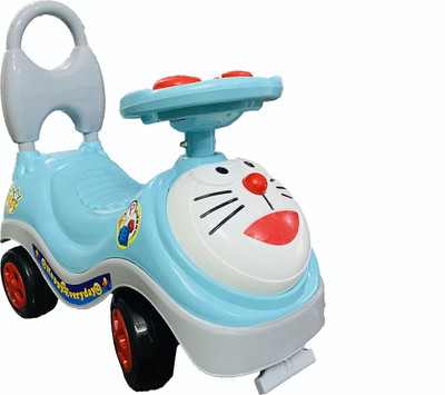 Vintage Best Quality Doraemon Kids Magic Ride on Push Car Rider with Musical Horn Rideons Wagons Non Battery Operated Ride On Light Blue